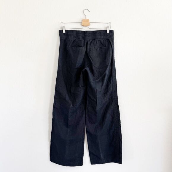 Athleta Cabo Black Linen Wide Leg Mid Rise Pant Size 4 - Picture 4 of 8